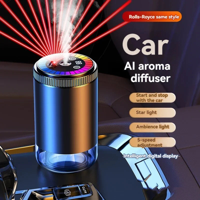 Luxury Smart Car Air Freshener – Difusor Recargable con Luz Galaxy y Control Inteligente
