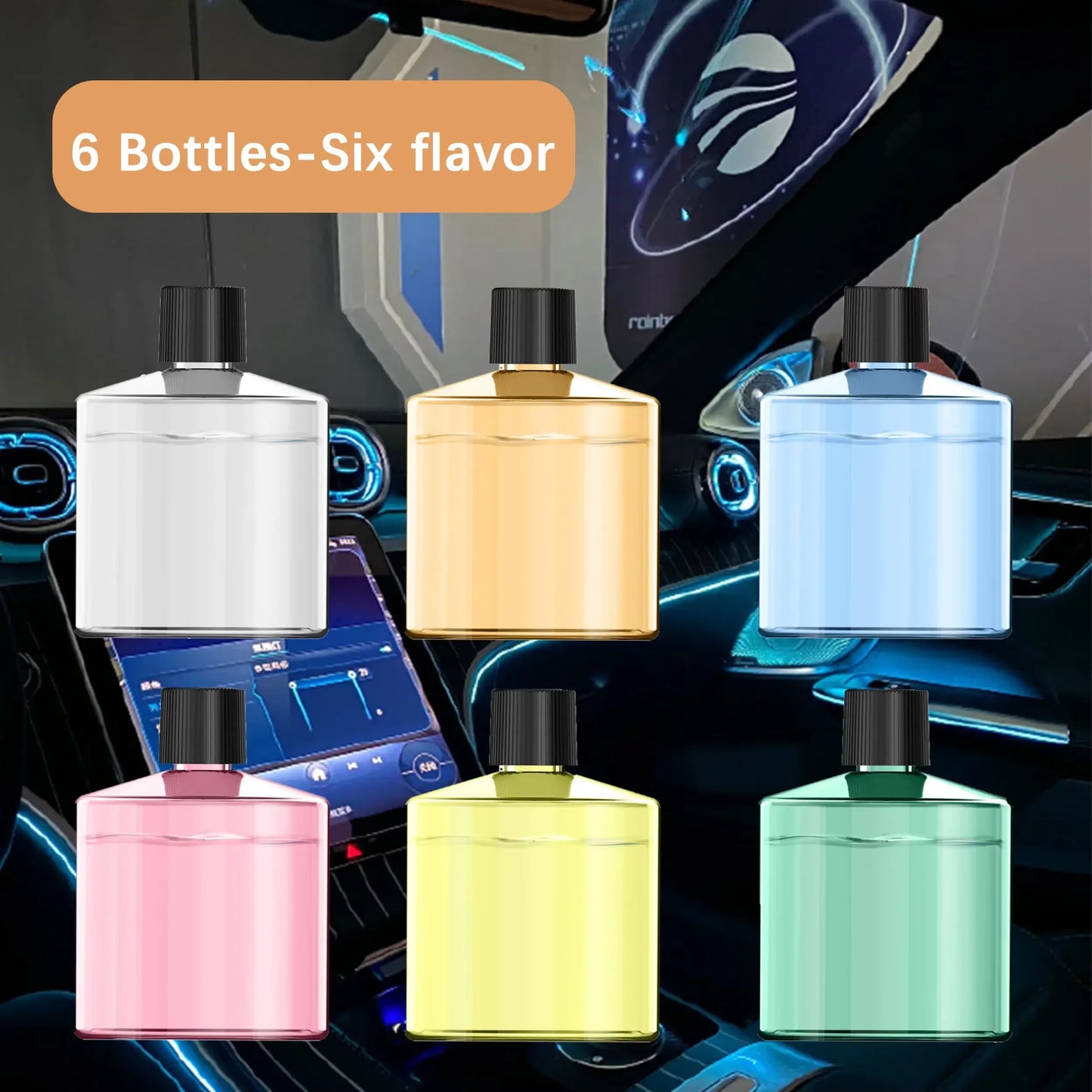 Luxury Smart Car Air Freshener – Difusor Recargable con Luz Galaxy y Control Inteligente